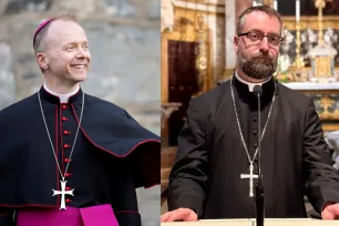 To portretter av biskop Erik Varden og biskop Fredrik Hansen