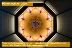 Plakat som forteller om påskesendingene på katolsk.no. 