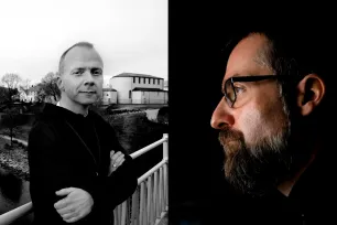 To portretter av biskop Erik Varden og biskop Fredrik Hansen